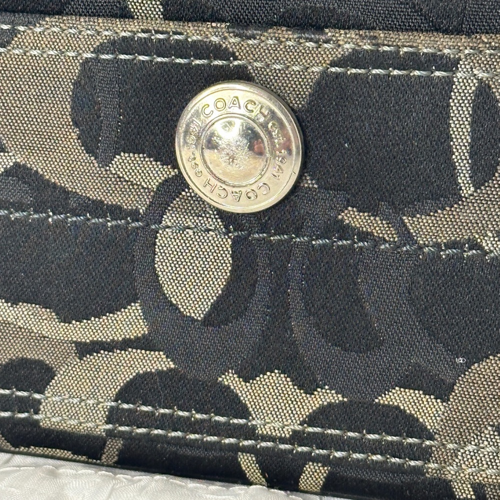 Coach Black, Gray, and Tan Wristlet with Silver Hardware - Picture 8 of 9